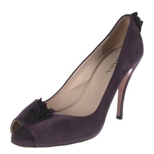 Prada Purple Stiletto Heels with Suede Finish